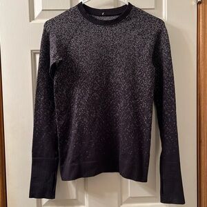 Lululemon Rest Less Pullover Long Sleeve Size 4 Herringbone Fade Black White